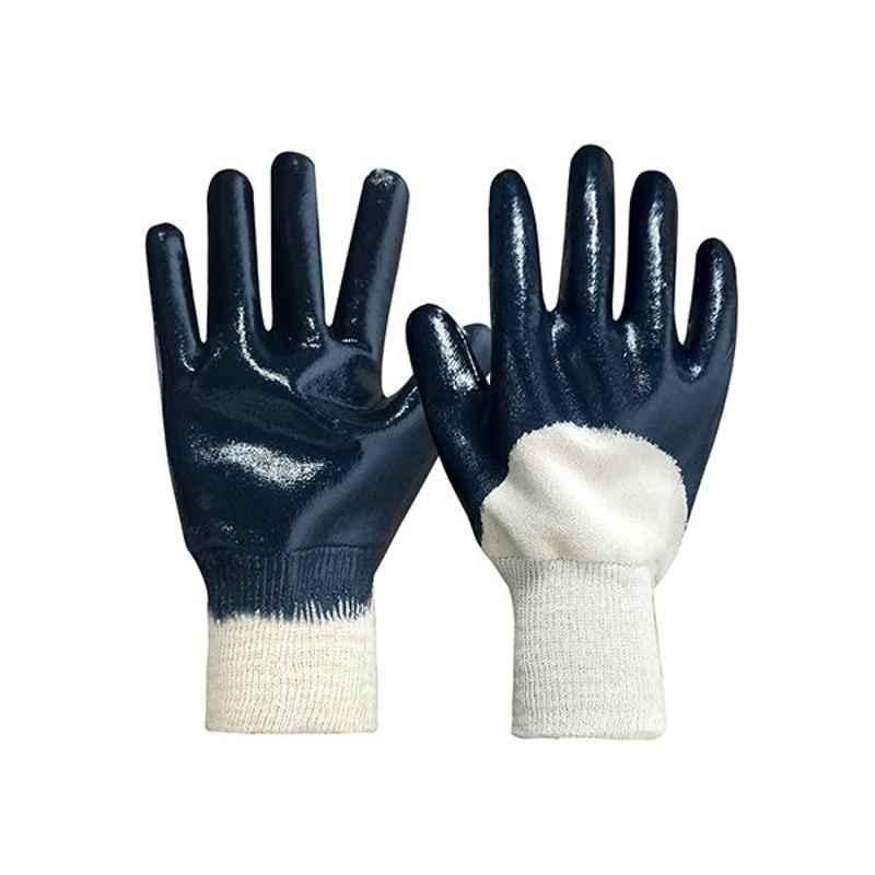 Blue Nitrile Closed Knit Wrist